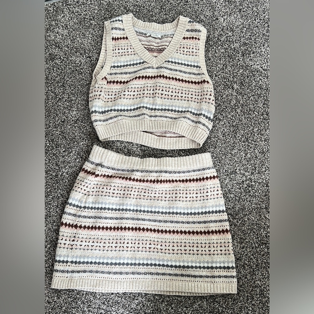 American eagle sweater skirt set